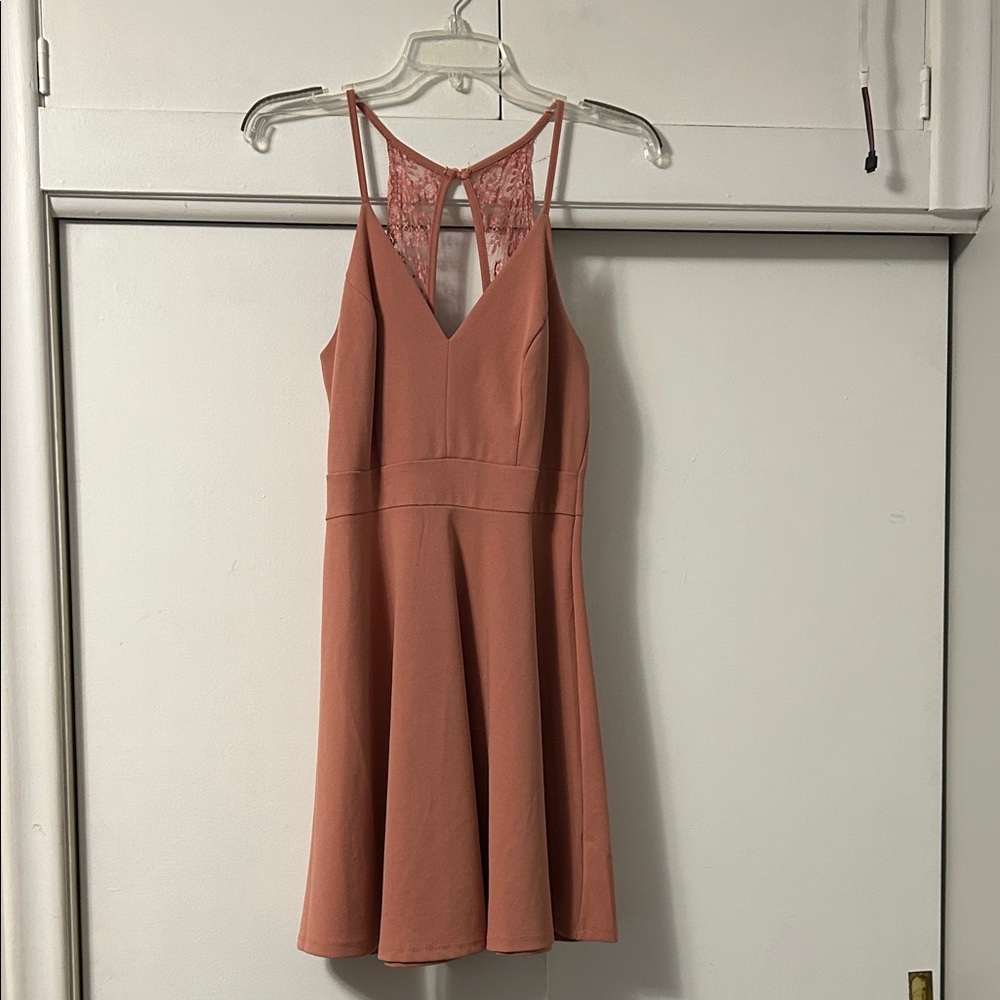 Bailey Blue Dusty Rose Open Back Dress
